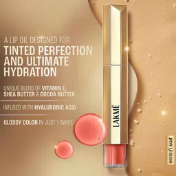 Lakme 9to5 Overtime Shine Tinted Lip Oil Gloss With Almond & Jojoba Oil 5.3ml- Pink Bloom image 5