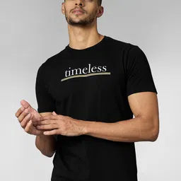 LOUIS STITCH Men Super Combed Cotton Black Regular Fit Round Neck T-Shirt-picture-39