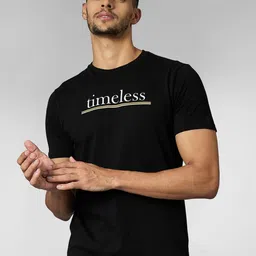 LOUIS STITCH Men Super Combed Cotton Black Regular Fit Round Neck T-Shirt-image-82