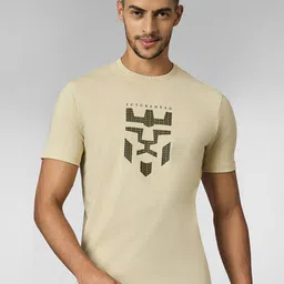 LOUIS STITCH Men Super Combed Cotton Cream Regular Fit Round Neck T-Shirt-picture-35