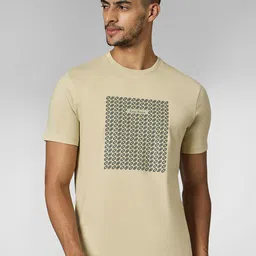 LOUIS STITCH Men Super Combed Cotton Cream Regular Fit Round Neck T-Shirt-picture-24
