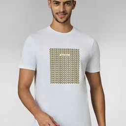 LOUIS STITCH Men Super Combed Cotton White Regular Fit Round Neck T-Shirt-picture-16