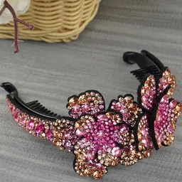 MIZORRI Women Pink & Peach-Coloured Hairband-image-22