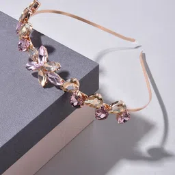 Zaveri Pearls Women Pink & Cream-Coloured Embellished Hairband-image-79