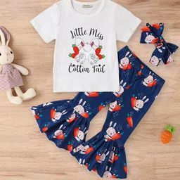 INCLUD Girls Printed T-shirt With Pyjama-image-30