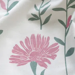 Tranquebar Home Pink & White 2 Pieces Printed Room Darkening Cotton Window Curtains image 3