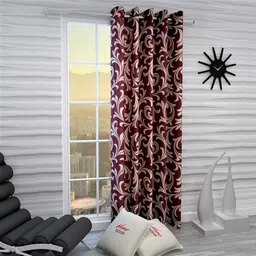 home sizzler 153 cm (5 ft) Polyester Semi Transparent Window Curtain Single Curtain-picture-32