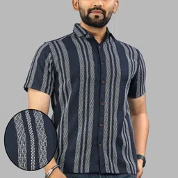 mildin Men Regular Fit Striped Spread Collar Casual Shirt image 2