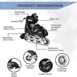 orxro Running Shoe Skatings Shoes For kids Skatings In-line Skates In-line Skates - Size 6 to 14 year UK image 3