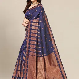 Om Shantam Sarees Woven Design Zari Banarasi Saree image 2