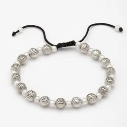 Sanjog Unisex German Silver Oxidised Silver-Plated Wraparound Bracelet image 5