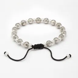 Sanjog Unisex German Silver Oxidised Silver-Plated Wraparound Bracelet image 2