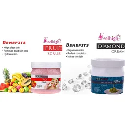 FEELHIGH Face & Body Mix Fruit Scrub Enriched with Mix fruit Extract & Diamond Cream image 2