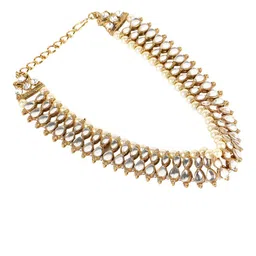 ANIKAS CREATION Set Of 2 Gold-Plated Stone-Studded Anklets image 4