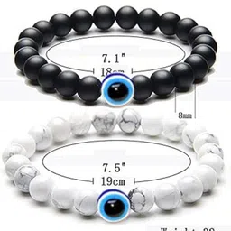 DN Creation Set Of 2 Beaded Brass Elasticated Bracelet image 5