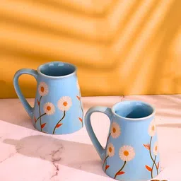 WEAVING HOMES Blue & White Printed Ceramic Glossy Cups Set of Cups and Mugs-picture-21