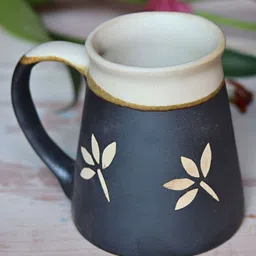 WEAVING HOMES Black & White Hand Painted Printed Ceramic Glossy Mugs Set of Cups and Mugs-picture-33