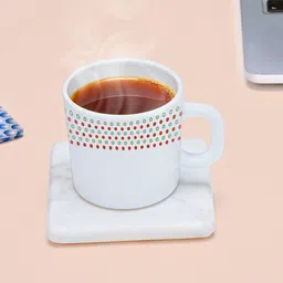 Larah by BOROSIL White & Red 6-Pieces Printed Opalware Matte Mugs 180 ml image 2