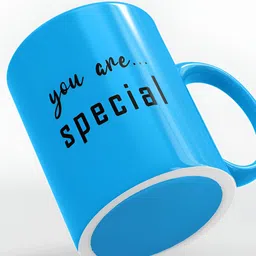 SUBLIKRAFT Blue & Black Printed Ceramic Dishwasher Safe Matte Finish Mug 350 ml image 3