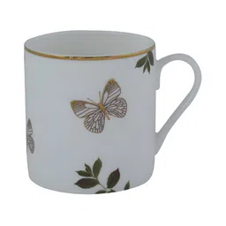 Perenne Design White & Green Printed Bone China Matte Mug 425ml image 3