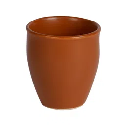 CDI Brown 6 Pieces Ceramic Glossy Kulladhs Set 180 ML Each image 2