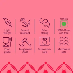 Larah by BOROSIL White & Red 6-Pieces Printed Opalware Matte Mugs 180 ml image 4