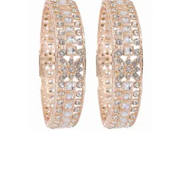 NMII Set Of 2 Rose Gold-Plated AD Studded Bangles image 4