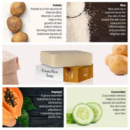 TNW the natural wash Set of 2 Handmade Potato Rice Soap For Oily Skin - 100g Each image 5