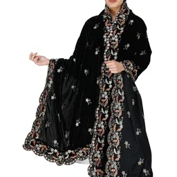 Exotic India Embroidered Sequinned Velvet Dupatta image 3