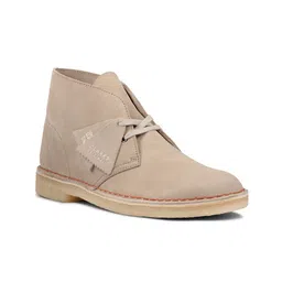 Clarks Men Beige Solid Suede Boots-image-28