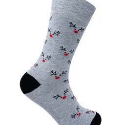 Mint & Oak Pack Of 2 Grey Patterned Ankle Length & Calf Length Socks image 5
