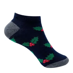 Mint & Oak Pack Of 2 Navy Blue Patterned Ankle & Calf Length Socks image 3