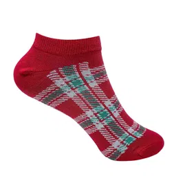 Mint & Oak Red & White Pack of 2 Checked Patterned Cotton Socks image 4