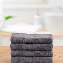 Layers Grey Set of 4 400 GSM Zero Twist Face Towels-image-37