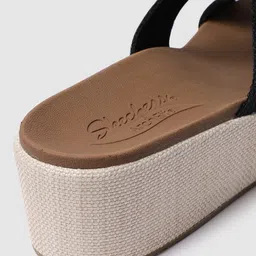 Skechers Women Black ARCH FIT BEVERLEE - BELLE Wedge Sandals image 5