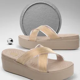 ELLE Embellished Cross Strappy Wedge Heels image 1