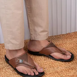 Alberto Torresi Textured Buckle Detailed Leather Comfort Sandals-picture-31