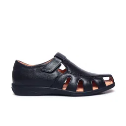 Zoom Shoes Men Black Leather Shoe-Style Sandals image 5