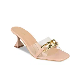 Rocia Nude-Coloured Embellished Block Peep Toes image 5
