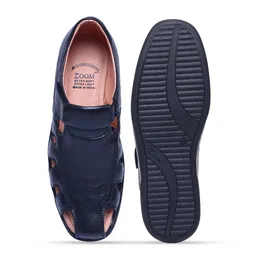 Zoom Shoes Men Black Leather Shoe-Style Sandals image 3
