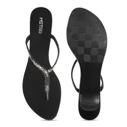 Metro Black Embellished Kitten Sandals image 5