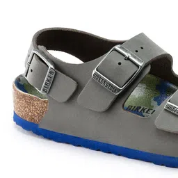 Birkenstock Boys Grey Milano Leather Narrow Width Comfort Sandals image 3