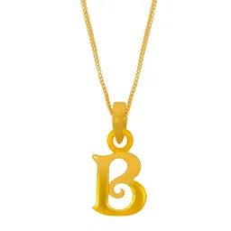 BHIMA 22K Hallmark 916 Purity Yellow Gold Alphabet B Pendant-picture-30