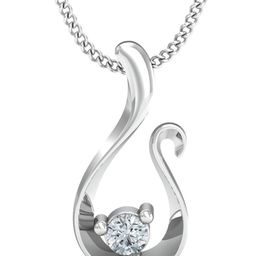 KUBERBOX Soltura 18KT White Gold Diamond Studded Pendant- 0.68gm-image-88