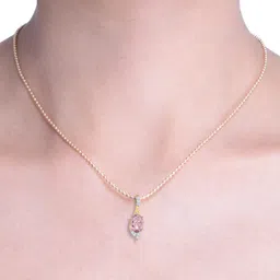 KUBERBOX Bodashka Quartz 18KT Gold Diamond-Studded Pendant-1.1 gm image 4