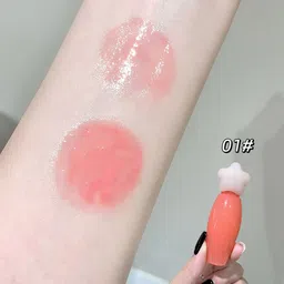 gege bear Star Cap Lip Gloss Moisturizing Long Lasting Glossy Finish Light Pink Red Colors image 3