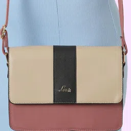 Lavie Cetan Hardflip Women Pink And Off White Sling Handbag-picture-36