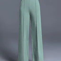 silverfly Women Regular Fit Light Green Lycra Blend Trousers-picture-13