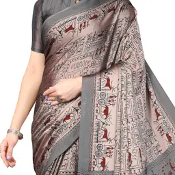 mirchi fashion Printed, Animal Print Daily Wear Chiffon, Georgette Saree image 4