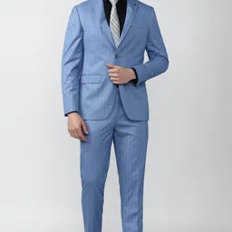 peter england Men Single Breasted - 2 button Checkered Suit-picture-22